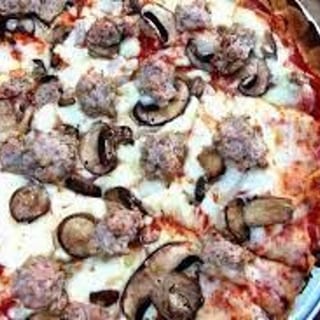 Sausage, Mushroom and Onion Pizza
